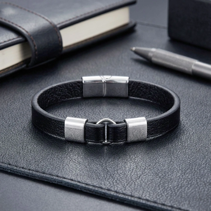 Moncuk Design Çelik Deri Bileklik 33514B4D1