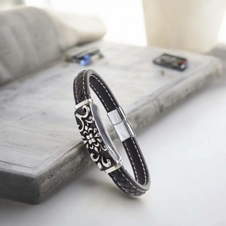 Moncuk Design Çelik Ve Deri Bileklik 33511B2D21