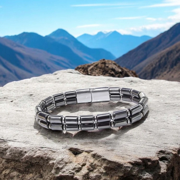 Moncuk Design Çift Boru Hematit Ve Çelik Zincir Bileklik 33512B20D1