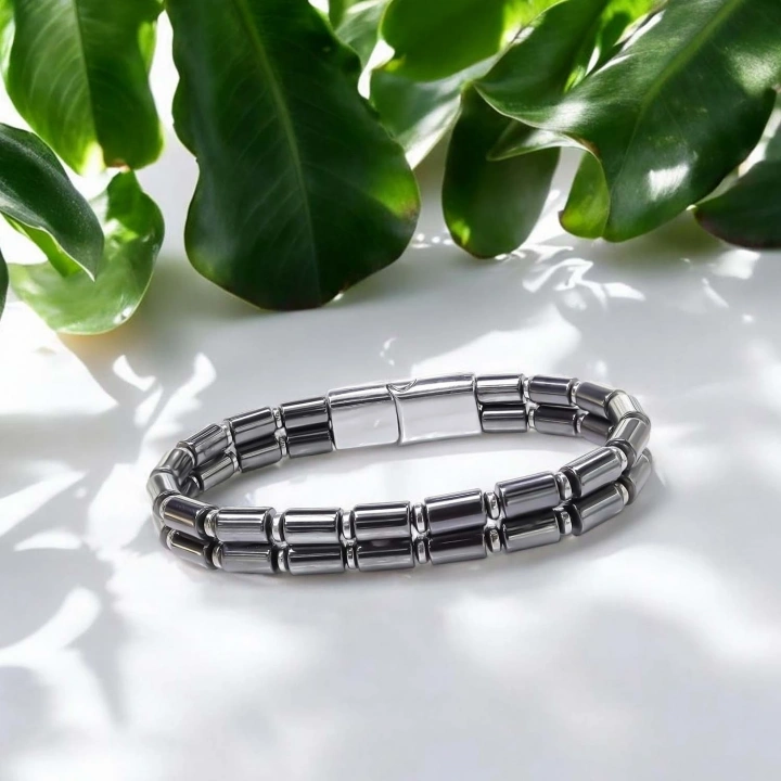 Moncuk Design Çift Boru Hematit Ve Çelik Zincir Bileklik 33512B20D1