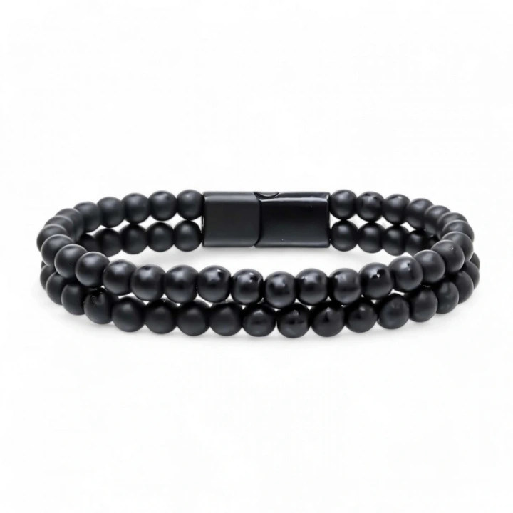 Moncuk Design Çift Oniks Çelik Bileklik 33512B20D5