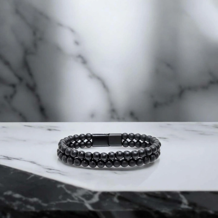 Moncuk Design Çift Oniks Çelik Bileklik 33512B20D5