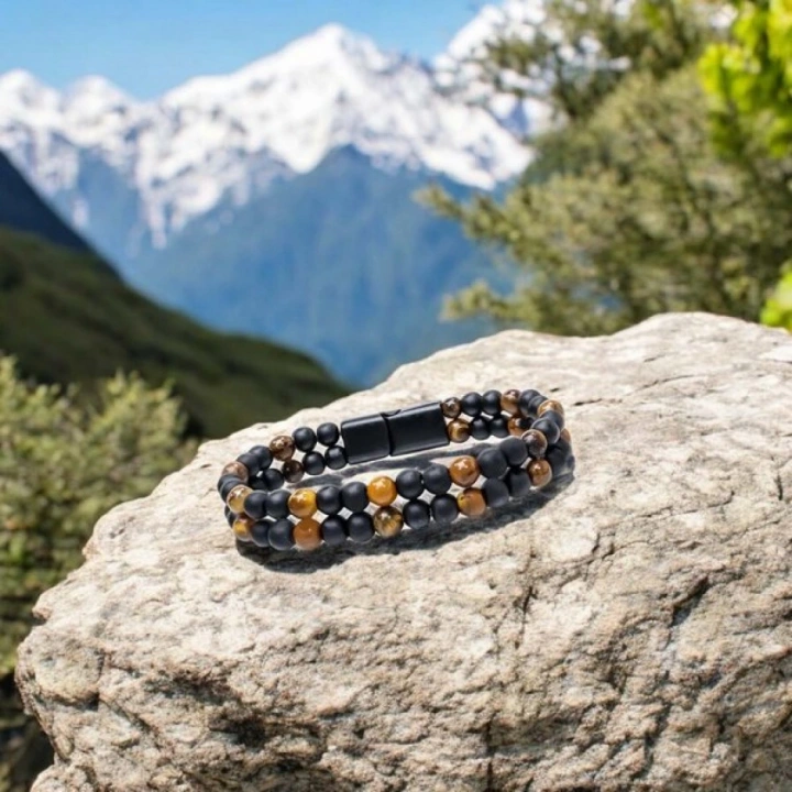 Moncuk Design Çift Oniks Ve Kaplangözü Çelik Bileklik 33512B20D4