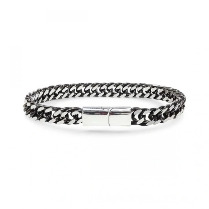 Moncuk Design Çift Sıra Otantik Çelik Zincir Bileklik 33515B2D2