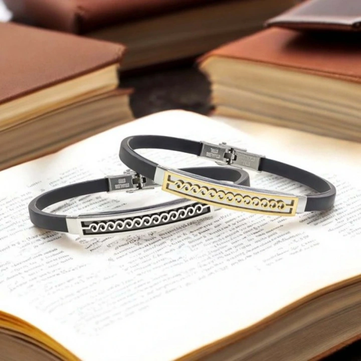 Moncuk Design Deniz Dalgası Desenli Çelik Bileklik 3351SCB020