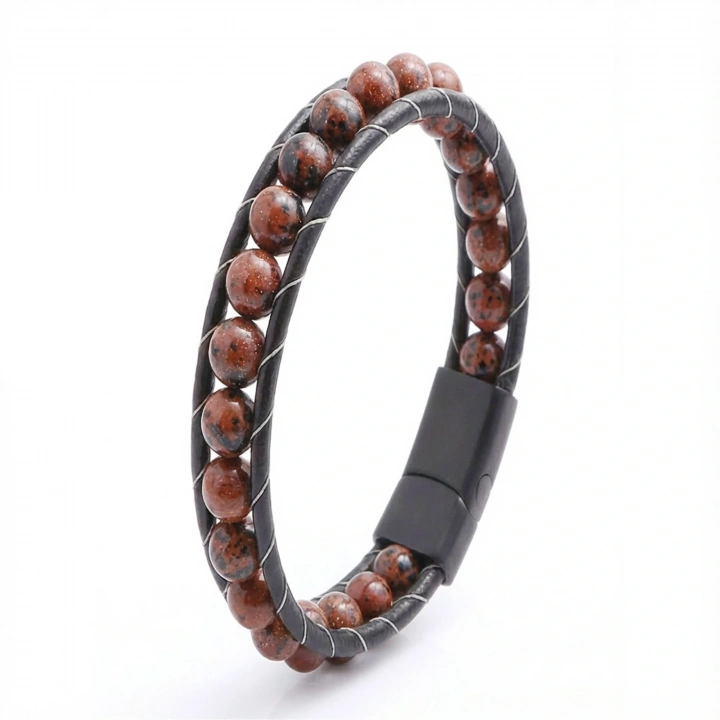 Moncuk Design Doğaltaş Deri Bileklik 33512B2D8M9