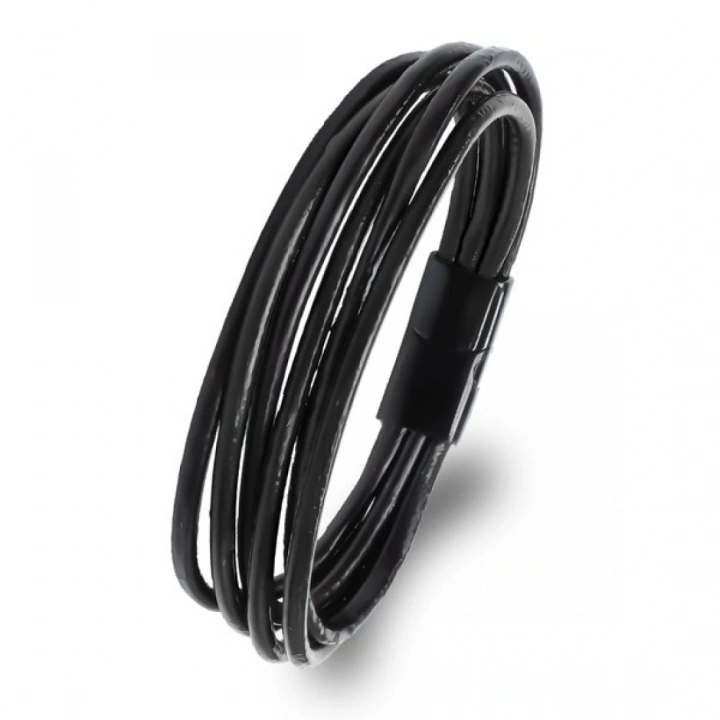 Moncuk Design Erkek Bileklik | Siyah Çoklu Katmanlı Tasarım 33513B13D2