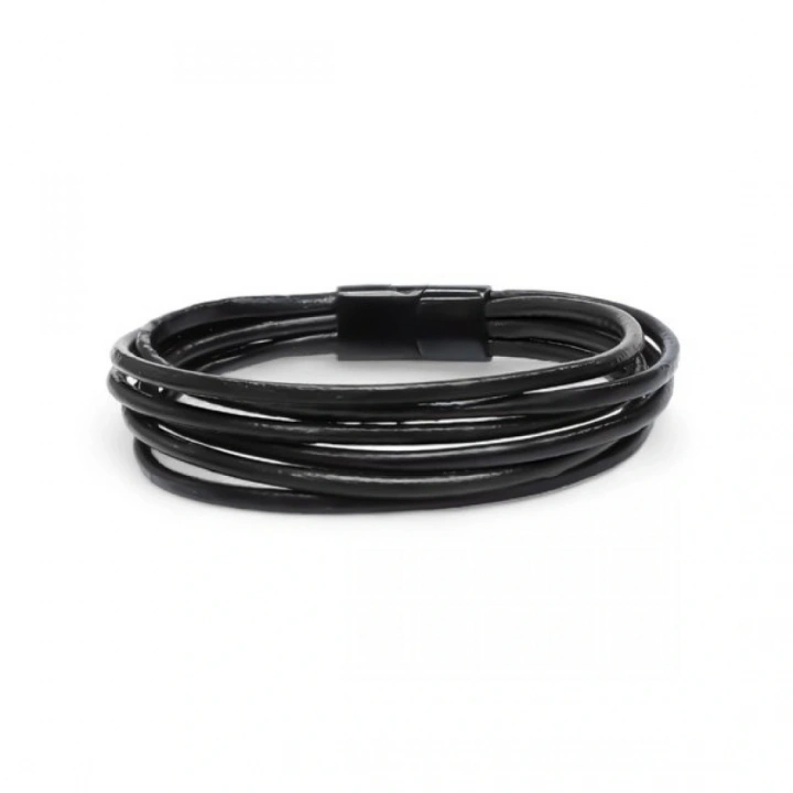 Moncuk Design Erkek Bileklik | Siyah Çoklu Katmanlı Tasarım 33513B13D2