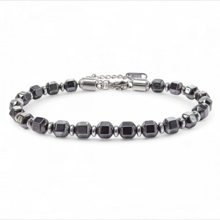 Moncuk Design Esmas Kesim Hematit Ayaranabilir Çelik Zincir Bileklik 33512B10D5