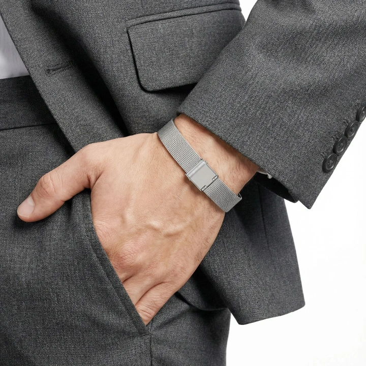 Moncuk Design Hasır Örgü Çelik Bileklik 33511G4D2M