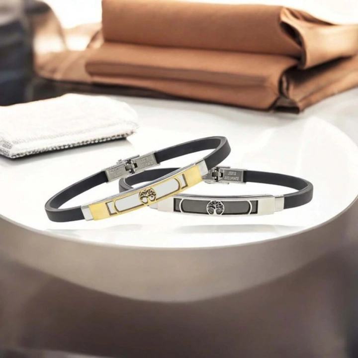 Moncuk Design Hayat Ağacı Desenli Çelik Bileklik 3351SCB026