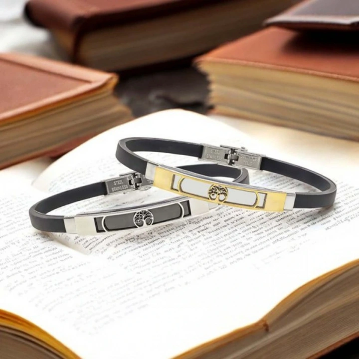 Moncuk Design Hayat Ağacı Desenli Çelik Bileklik 3351SCB026