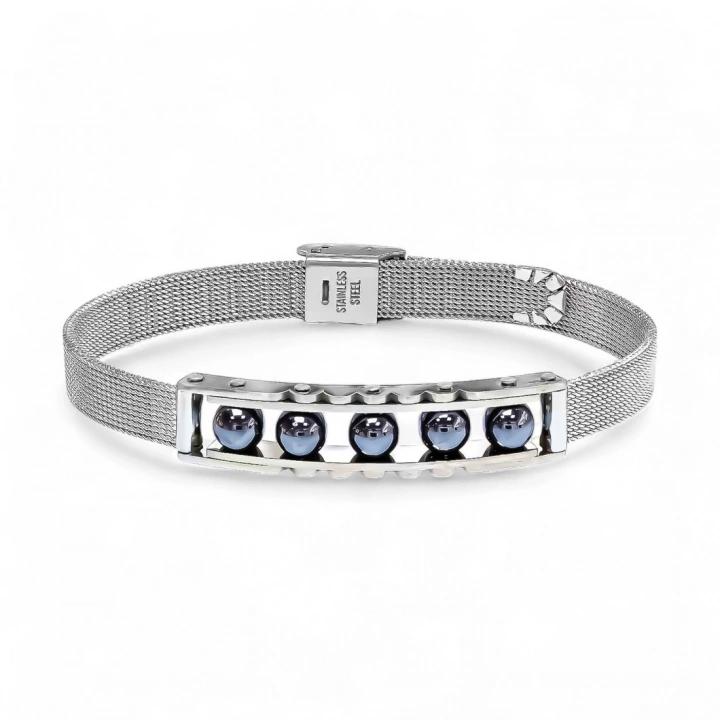 Moncuk Design Hematit Taşı Ve Paslanmaz Çelik Bileklik 33512B23D5