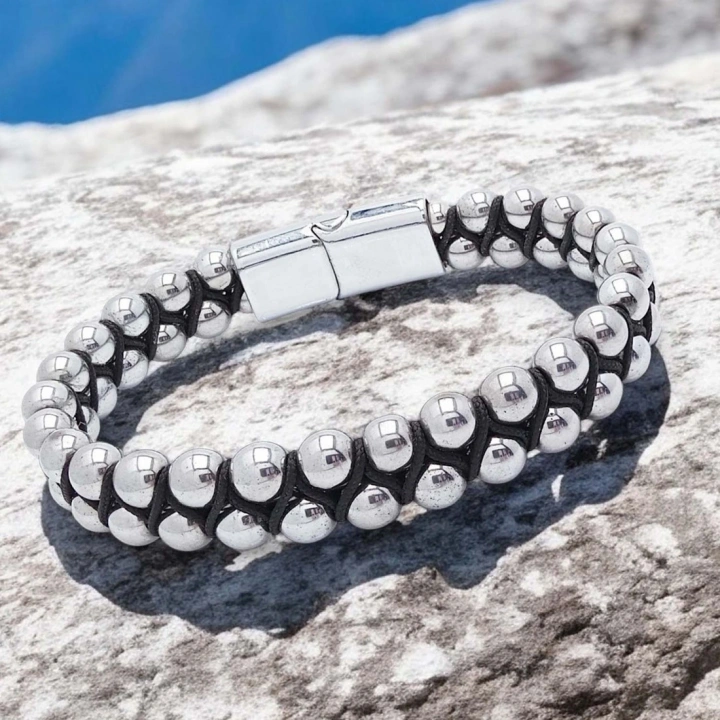 Moncuk Design Hematit Ve Çelik Halatlı Erkek Bileklik 33512B18D1