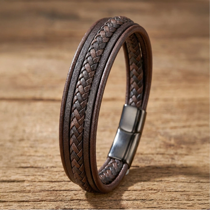 Moncuk Design Kahve Siyah Çoklu Deri Bileklik 33513B2D4