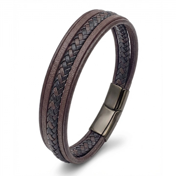 Moncuk Design Kahve Siyah Çoklu Deri Bileklik 33513B2D4