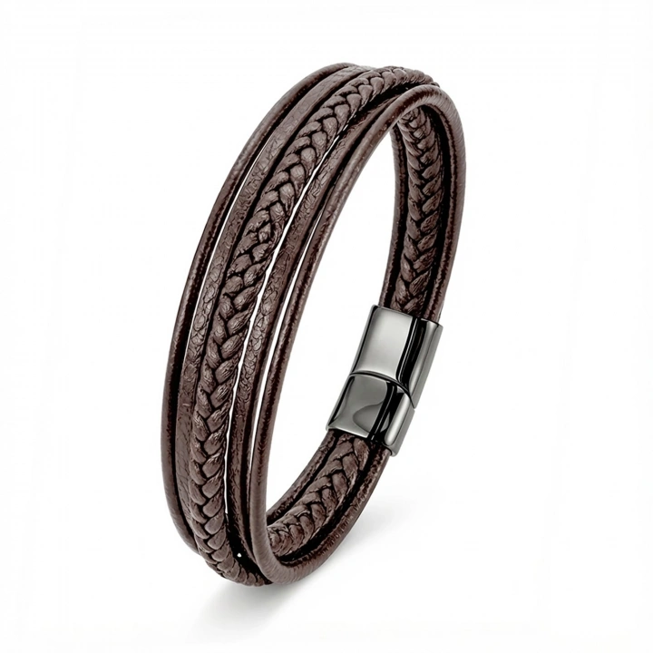 Moncuk Design Kahverengi Çoklu Deri Bileklik 33513B1D3