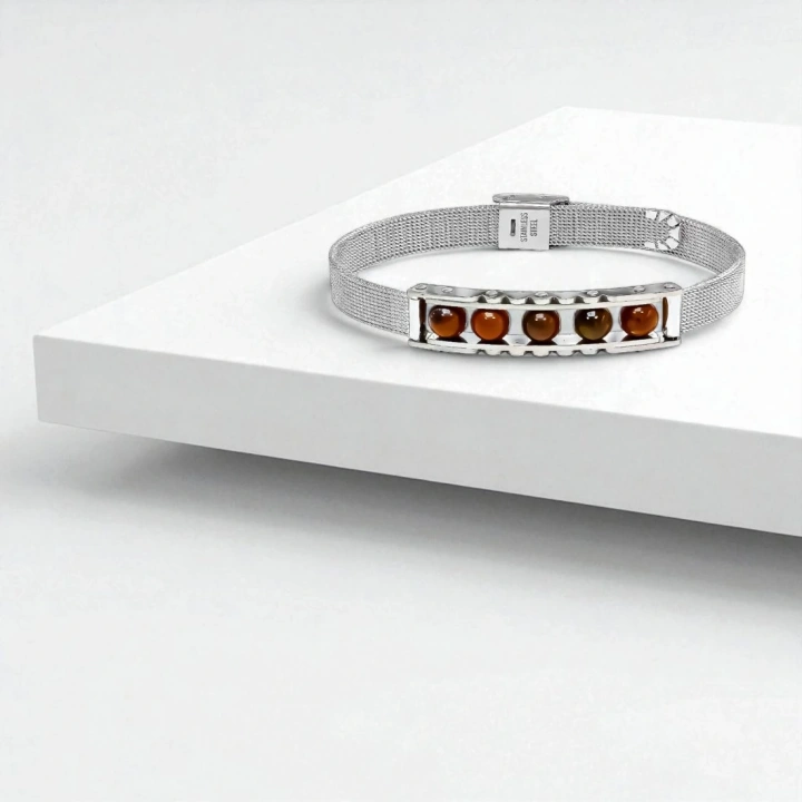 Moncuk Design Kaplan Gözü Taşı Ve Paslanmaz Çelik Bileklik 33512B23D4