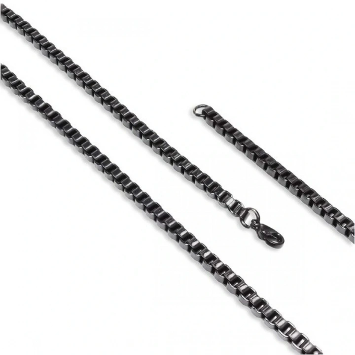 Moncuk Design Kare Arnavut Çelik Kolye 4Mm 3351CEK053