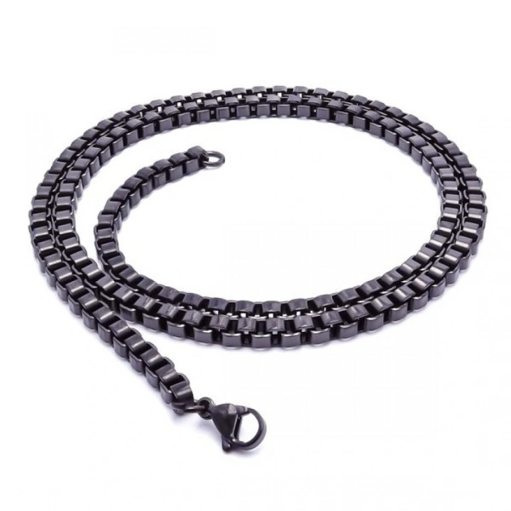 Moncuk Design Kare Arnavut Çelik Kolye 4Mm 3351CEK053