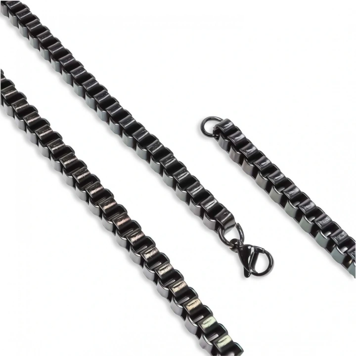 Moncuk Design Kare Arnavut Çelik Kolye 6Mm 3351CEK033