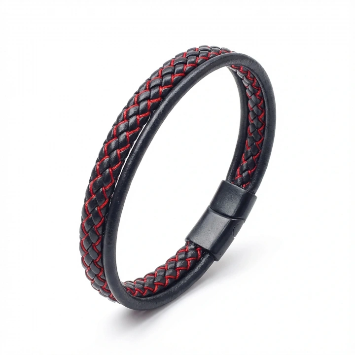 Moncuk Design Kırmızı Renk Çoklu Deri Bileklik 33513B5D5