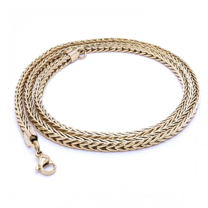 Moncuk Design Köşeli Kral Bakla Örgülü Çelik Kolye 4Mm 3351CEK025