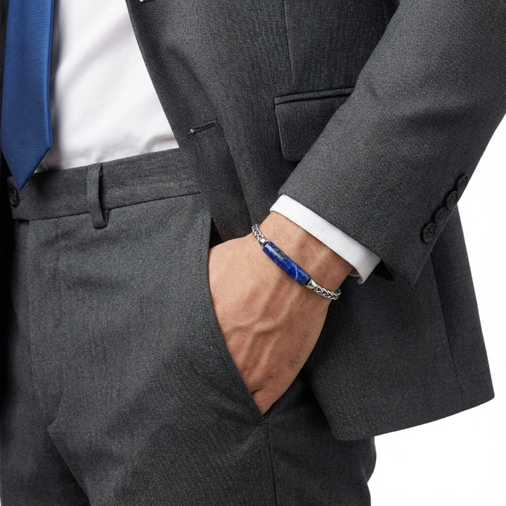 Moncuk Design Lapis Doğal Taşlı Ve Ayarlanabilir Çelik Zincir Bileklik 33512B15D5