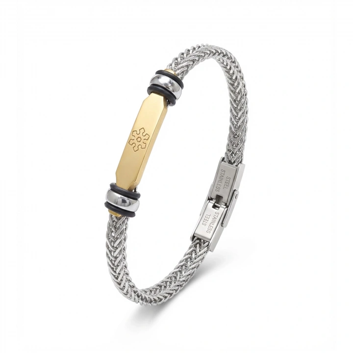 Moncuk Design Maltese Cross Çelik Hasır Örgülü Ayarlanabilir Bileklik 33511G5D1M