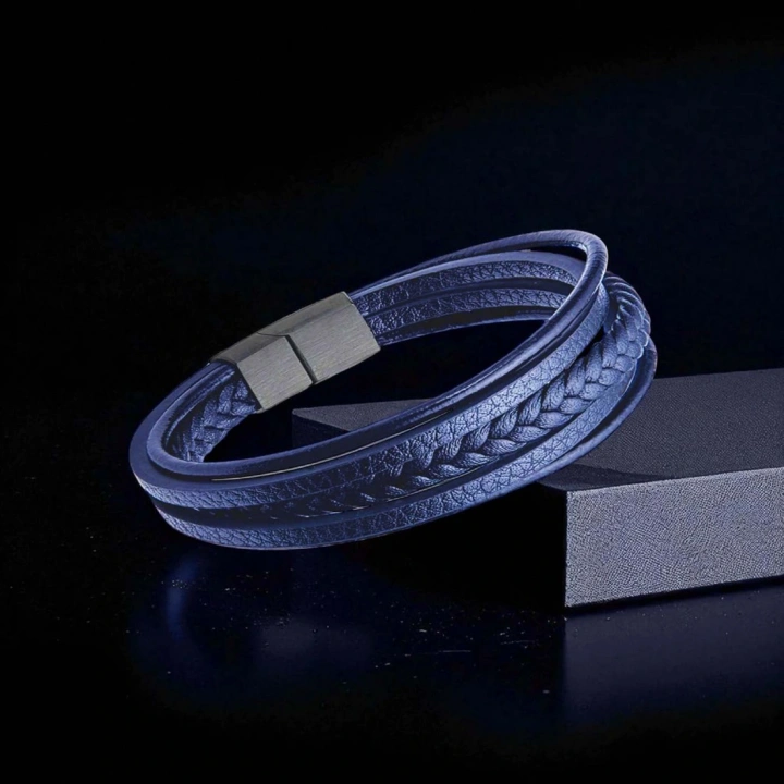 Moncuk Design Mavi Çoklu Deri Bileklik 33513B1D2