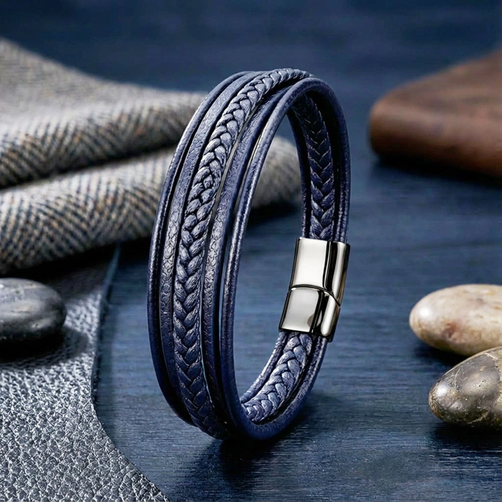 Moncuk Design Mavi Çoklu Deri Bileklik 33513B1D2