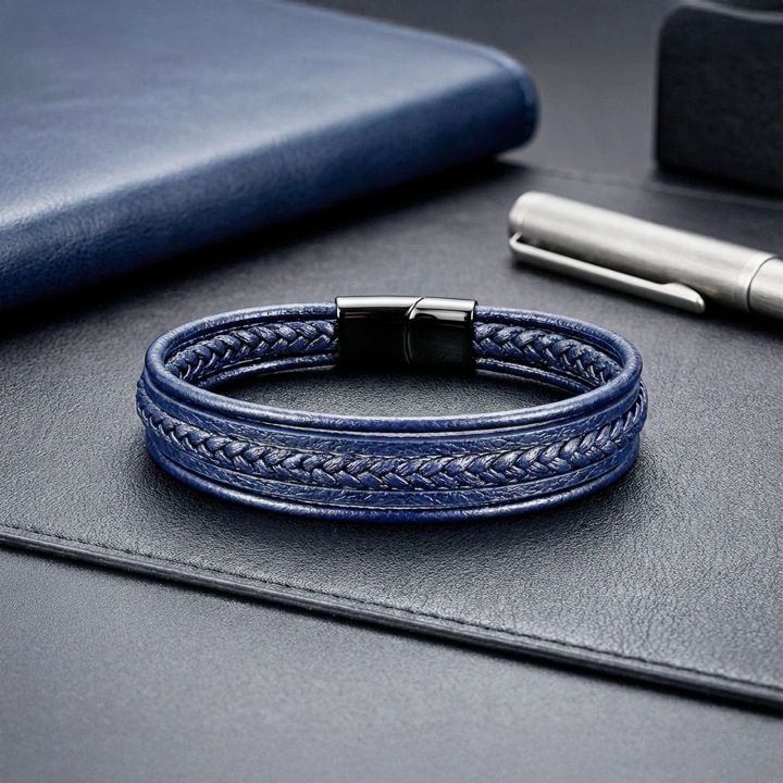 Moncuk Design Mavi Çoklu Deri Bileklik 33513B1D2