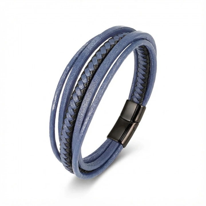 Moncuk Design Mavi Çoklu Deri Bileklik 33513B2D3