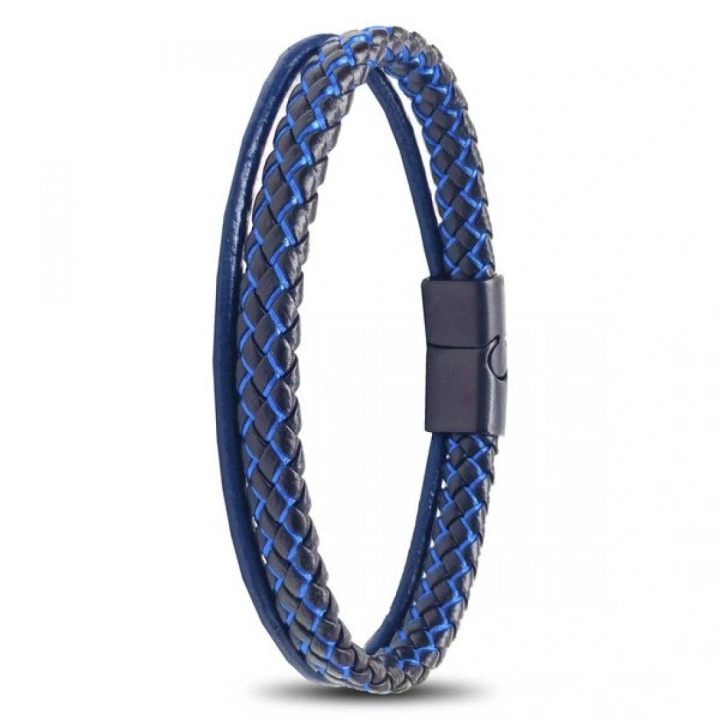Moncuk Design Mavi Renk Çoklu Deri Bileklik 33513B5D2