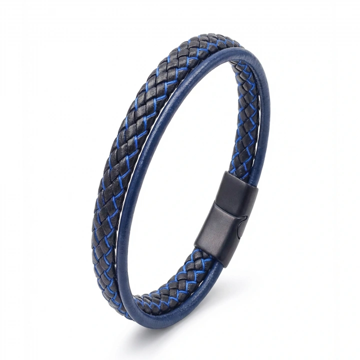 Moncuk Design Mavi Renk Çoklu Deri Bileklik 33513B5D2
