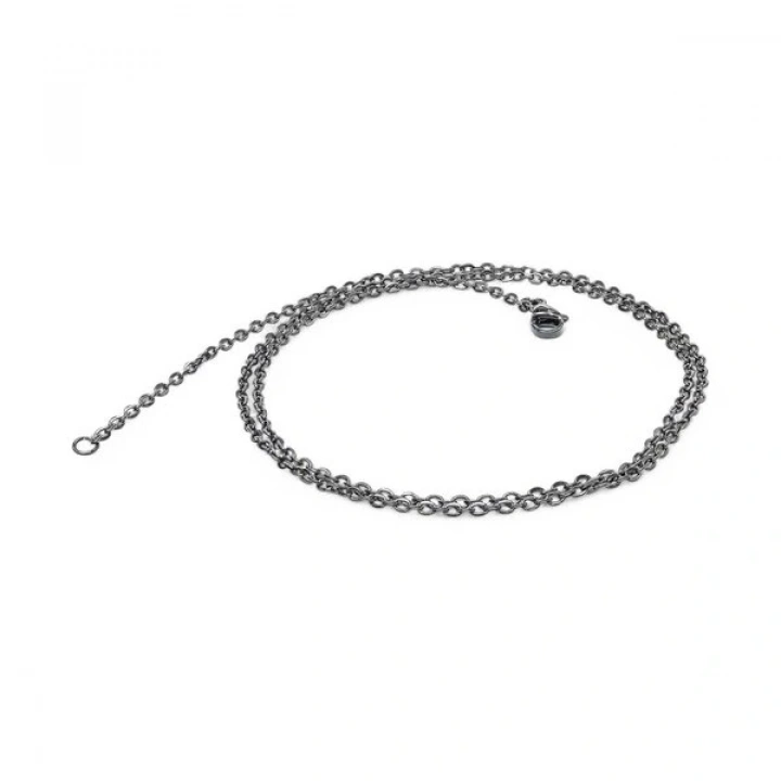 Moncuk Design Minik Boy Siyah Çelik Zincir Kolye 0.5Mm 3351CEK005