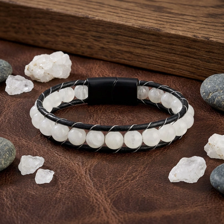 Moncuk Design Neon Fosforlu Deri Çelik Bilelklik 33512B2D8M6