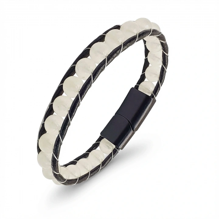 Moncuk Design Neon Fosforlu Deri Çelik Bilelklik 33512B2D8M6