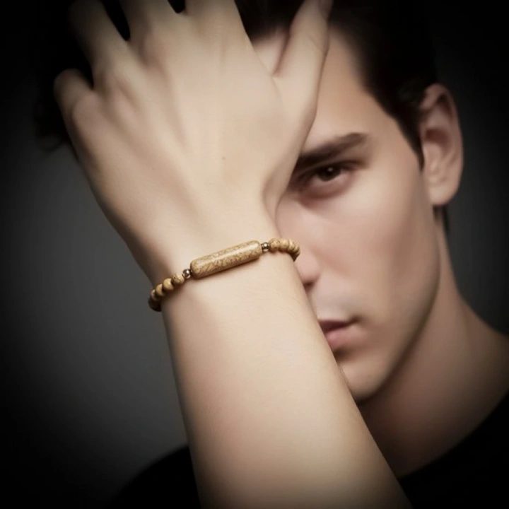 Moncuk Design Odun Jasper Doğaltaş Çelik Halat Ve Çelik Klipsli Bileklik 33512B19D3