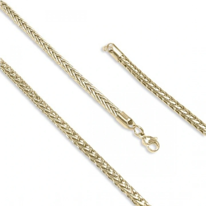 Moncuk Design Oval Kral Bakla Örgülü Çelik Kolye 4Mm 3351CEK022