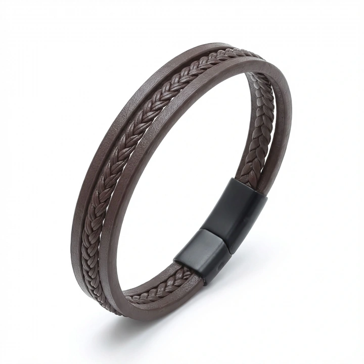 Moncuk Design Sadece Kahverengi Saç Örgü Ve Çelik Bileklik 33513B10D4