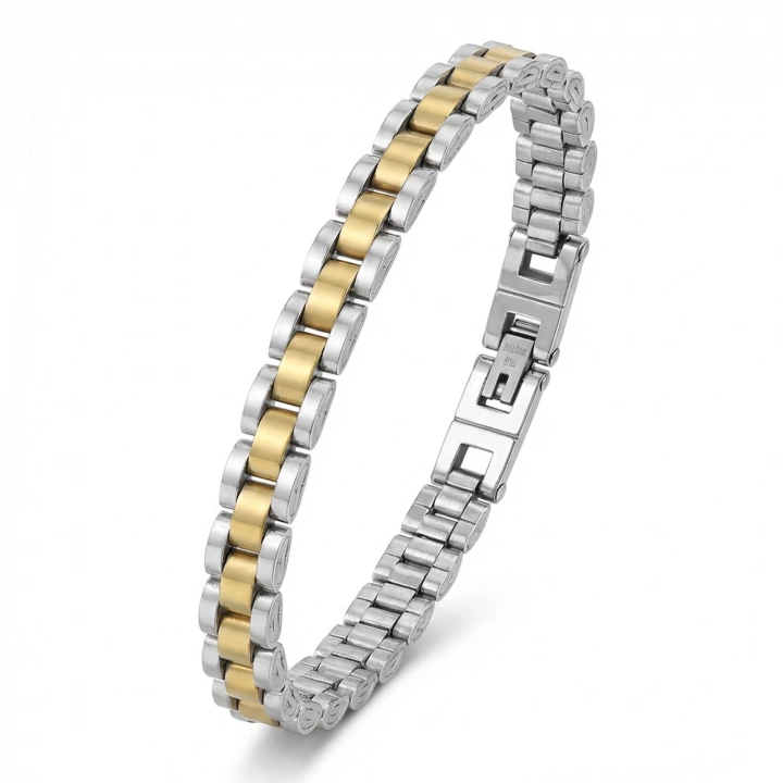 Moncuk Design Sarı Beyaz Ful Çelik Bileklik 33511G1D2M