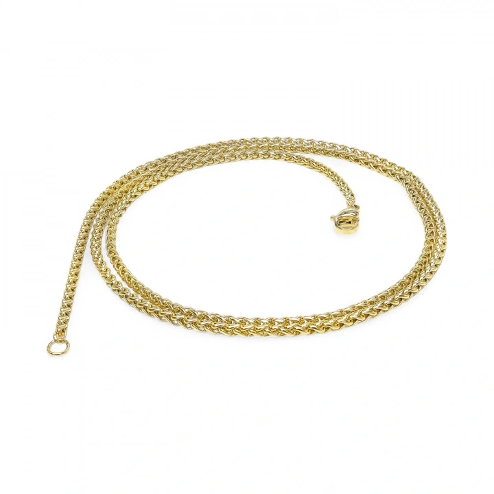 Moncuk Design Sarı Renk Çelik Kolye 2.5Mm 3351CEK012