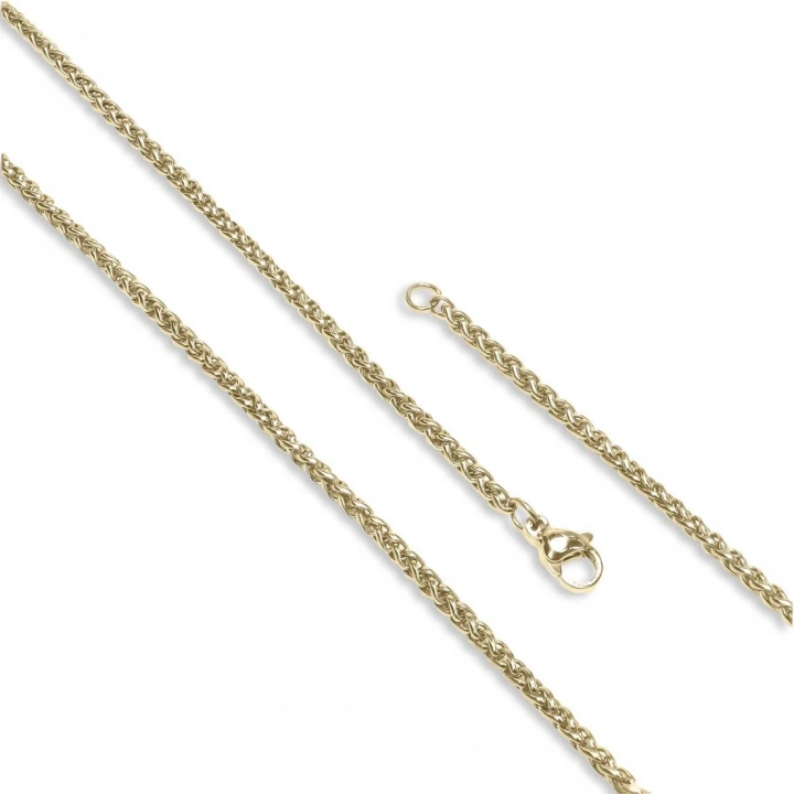 Moncuk Design Sarı Renk Çelik Kolye 2.5Mm 3351CEK012