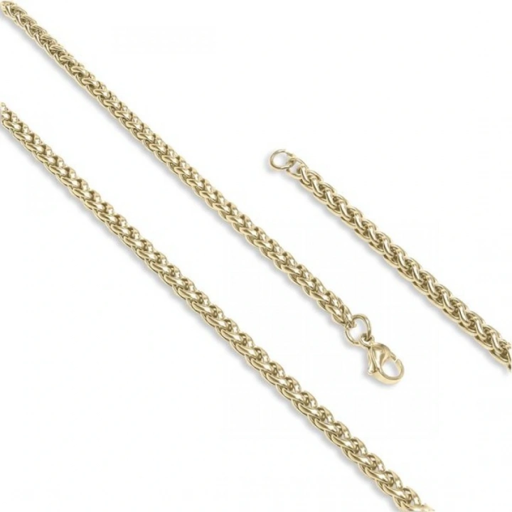 Moncuk Design Sarı Renk Çelik Kolye 4Mm 3351CEK015