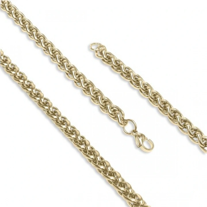 Moncuk Design Sarı Renk Çelik Kolye 6Mm 3351CEK018