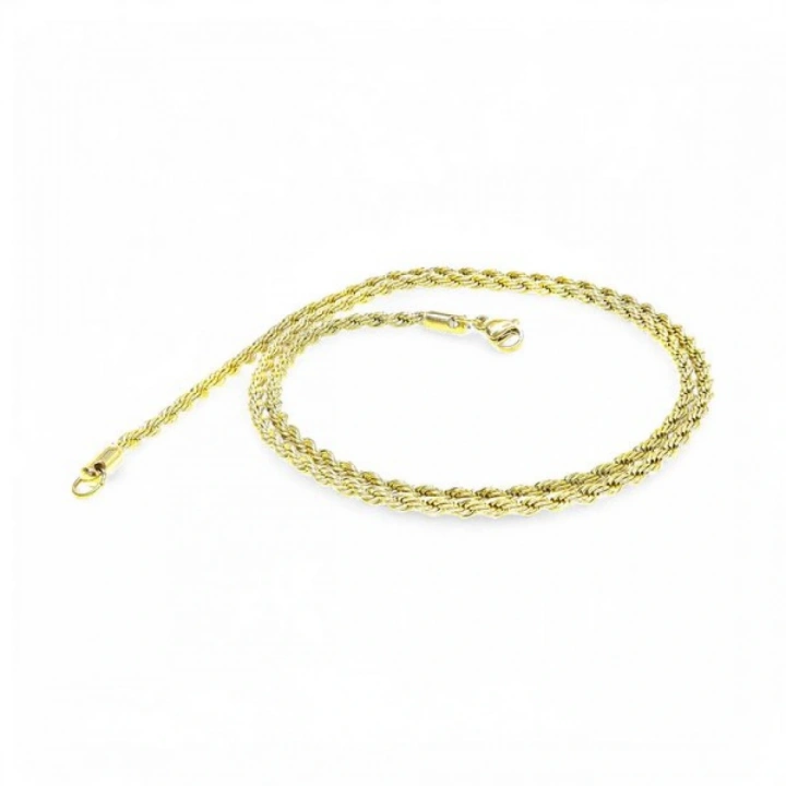 Moncuk Design Sarı Sarmal Çelik Kolye 3Mm 3351CEK010