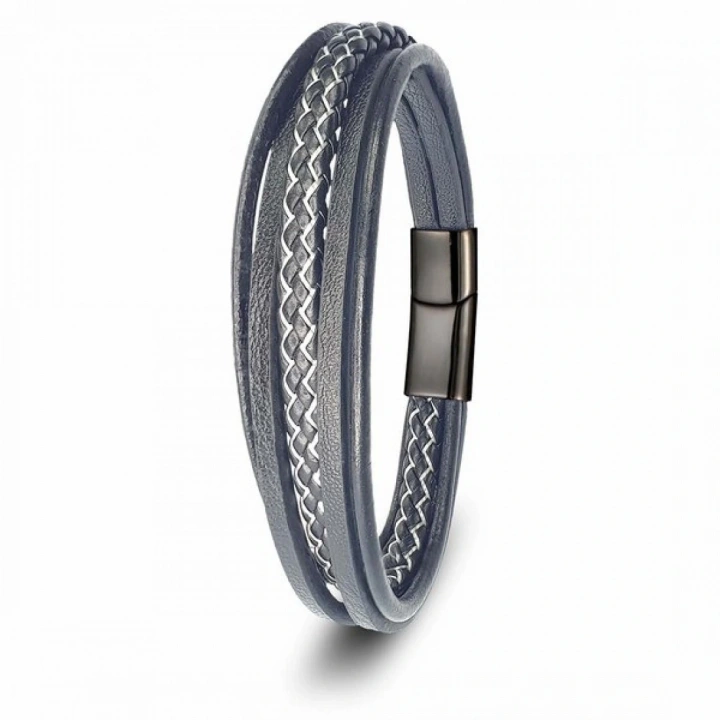 Moncuk Design Siyah Beyaz Çoklu Deri Bileklik 33513B2D9