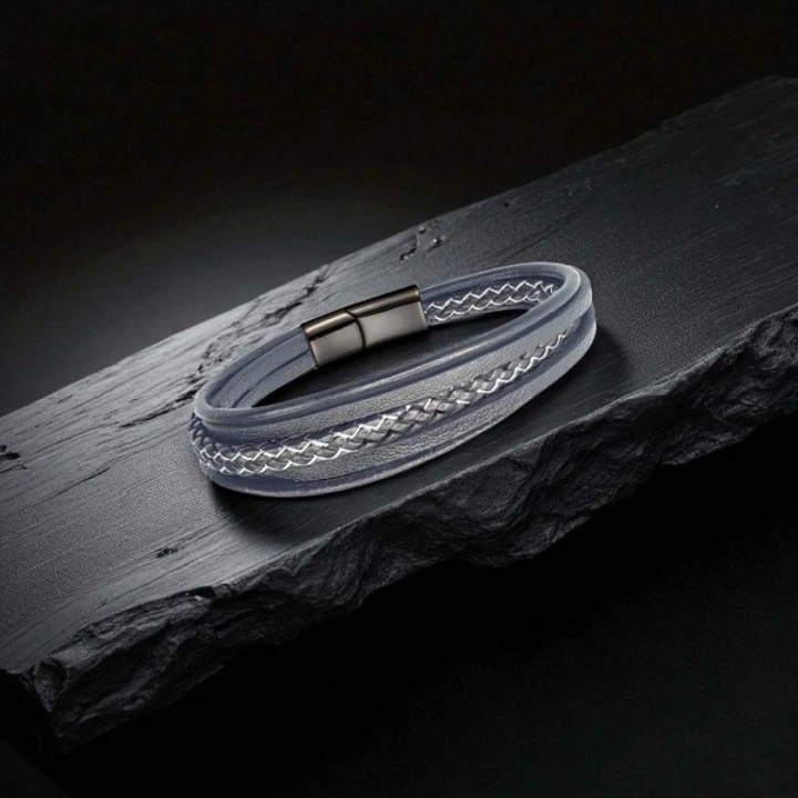 Moncuk Design Siyah Beyaz Çoklu Deri Bileklik 33513B2D9