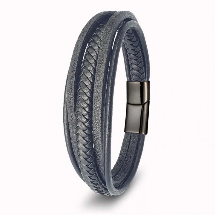 Moncuk Design Siyah Çoklu Deri Bileklik 33513B2D2